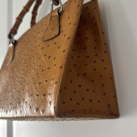 Dooney & Bourke vintage ostrich satchel with bamboo handles - Picture 5 of 12